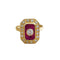 Bague 54 Bague or jaune, rubis et diamants 58 Facettes