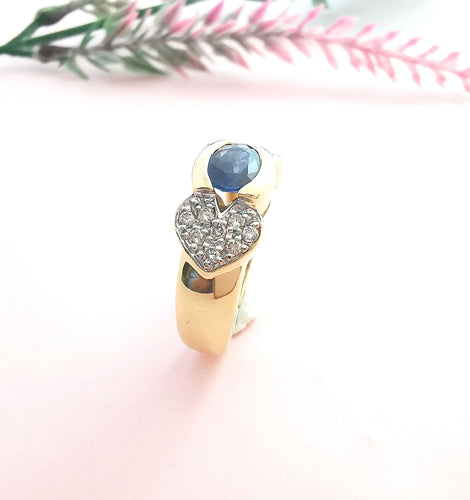 Bague 52.5 Bague Saphir Diamants Or 58 Facettes AA 1623