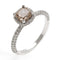 Bague 54 Bague en or avec diamant champagne + diamants blancs 58 Facettes AO-0010