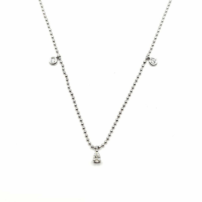 Collier Collier or blanc serti de diamants naturels 58 Facettes