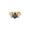 Bague 51 Bague Rouleaux Or Jaune Saphir Diamants Baguette 58 Facettes
