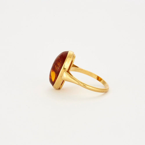 Bague 53.5 Bague or jaune et Ambre 58 Facettes