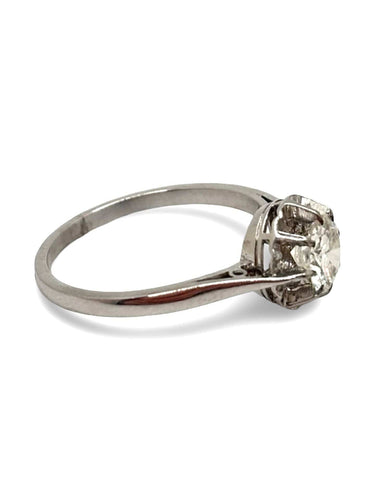 Bague 53 Solitaire platine et diamant 0,75 ct 58 Facettes
