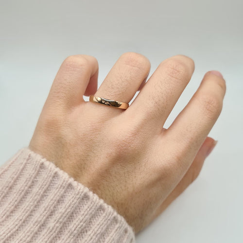 Bague 59 Alliance or rose 18 carats 58 Facettes