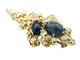GILBERT ALBERT. Pendentif/broche or jaune, saphirs et diamants