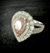 Bague 54 Bague or blanc sertie d'un diamant rose poire de 1,65 carat 58 Facettes