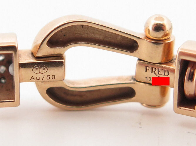 Bracelet bracelet FRED force 10 mm en or rose 18k + cable acier vert 16.5cm 58 Facettes 271014