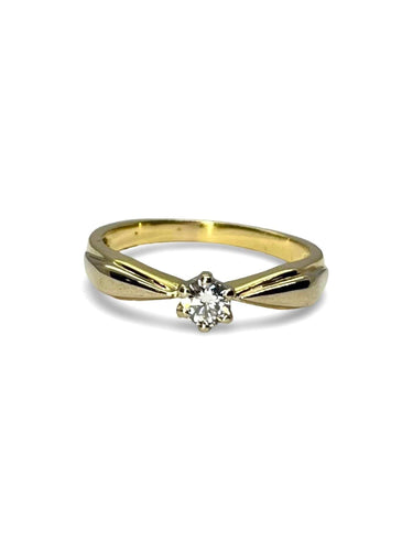 Bague 54 Solitaire or jaune et diamant 0,20 ct 58 Facettes 00066701