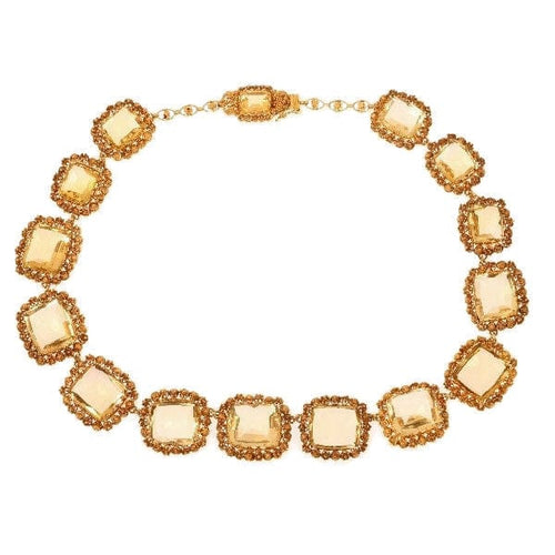 Collier Or géorgien : collier exquis en citrine cannetille 58 Facettes 14171-0037