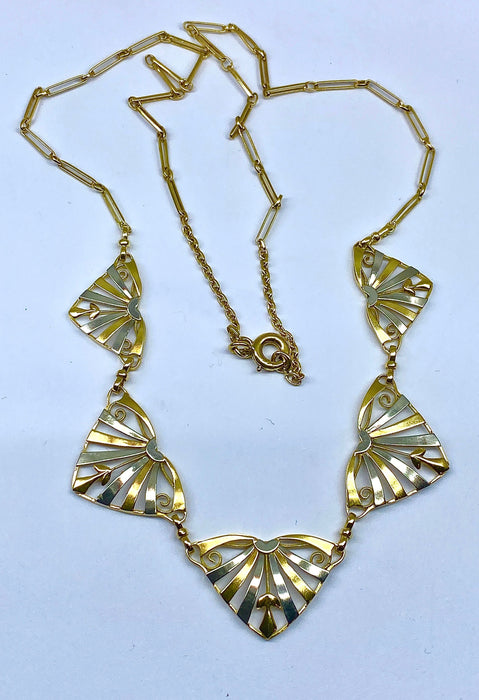 Collier Collier draperie or jaune et or blanc, époque 1900/1930 58 Facettes AB394