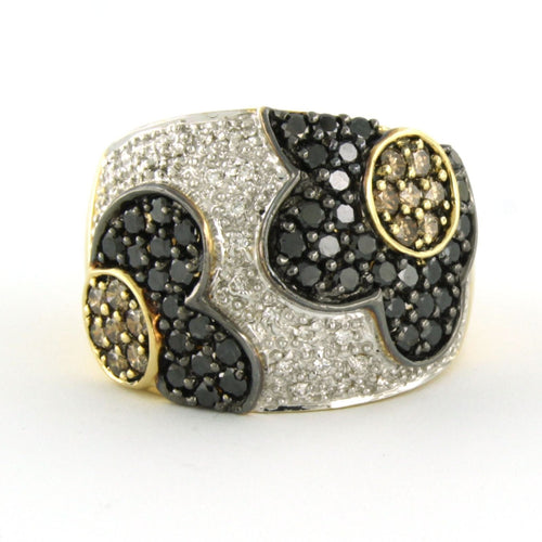 Bague en or bicolore sertie de diamants taille brillant jusqu'à 2,30 ct