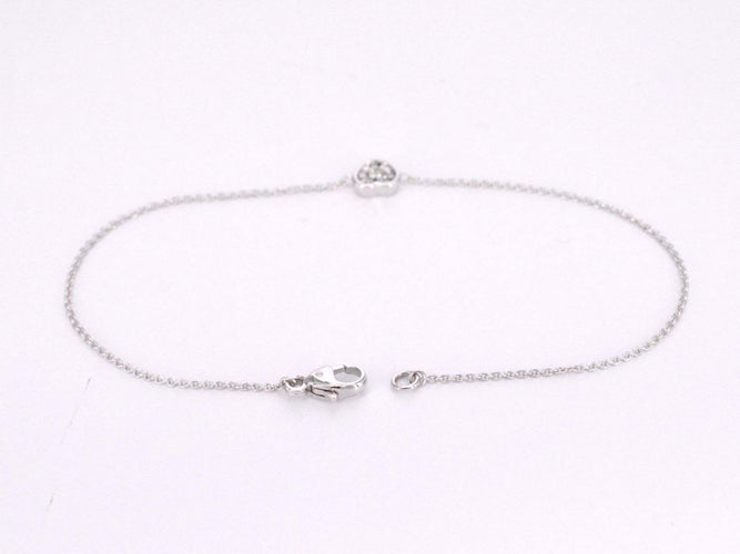 Bracelet en or blanc avec cœur en diamant 0,10 carat