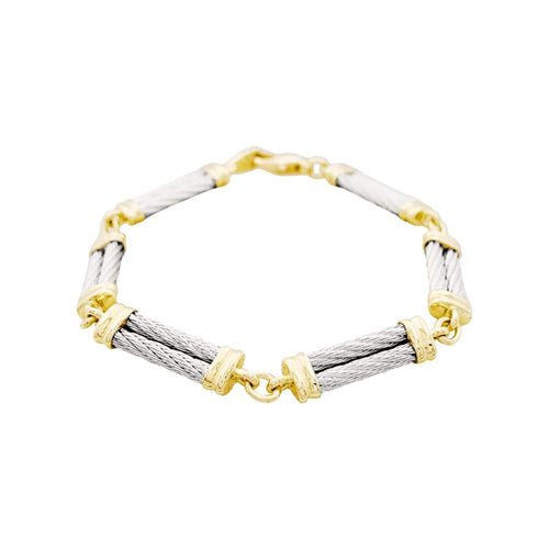 Bracelet Bracelet Fred, "Force 10", en or jaune, acier. 58 Facettes 35198