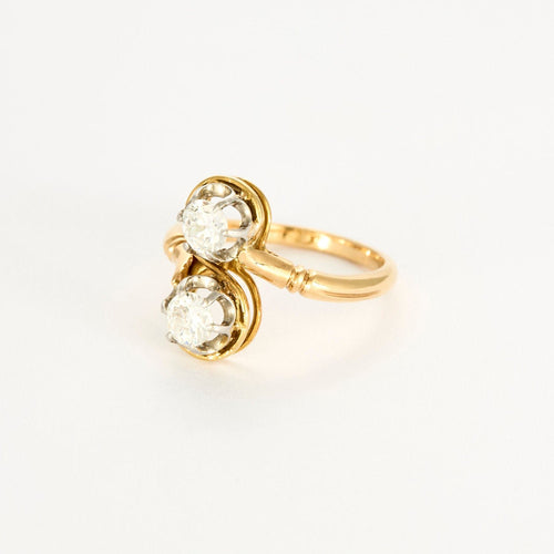 Bague 58,5 Bague "Toi et Moié en or jaune et blanc, diamants 58 Facettes LOR4031