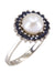 Bague 56 Bague or blanc perle et saphirs 58 Facettes 090091