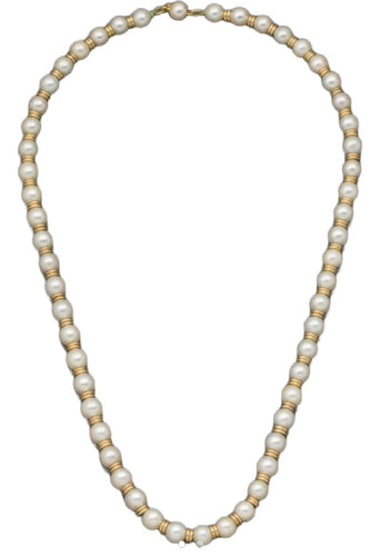 Collier Collier 54 perles de culture Akoya, anneaux et fermoir or jaune 58 Facettes