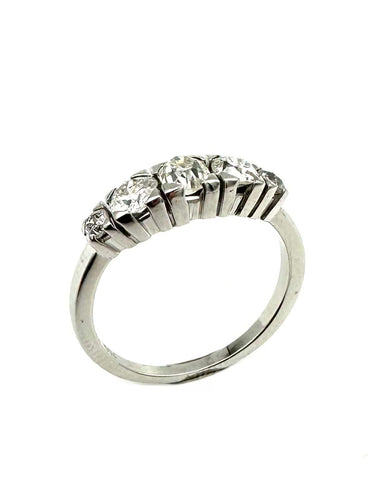 Bague 54 Bague Jarretière vers 1950 or et diamants 58 Facettes