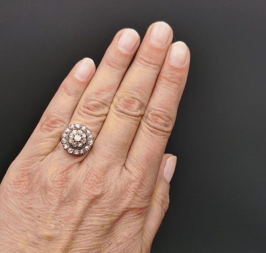 Bague 55 Bague diamants et or jaune 58 Facettes B80-01