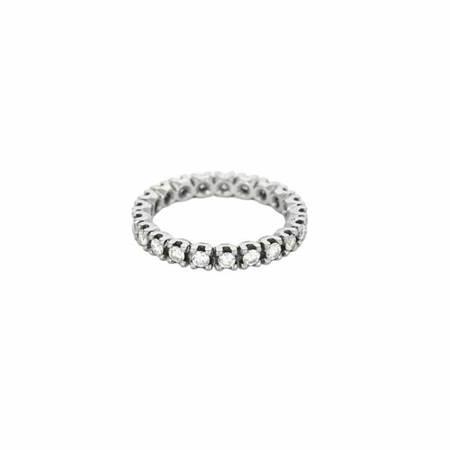 Bague 52 Alliance Américaine or gris et diamants 58 Facettes ROM1016