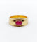 Bague jonc vintage Art Déco or jaune, cabochon de rubis 58 Facettes A06209