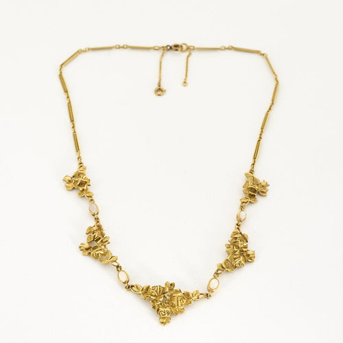 Collier 54 Collier de passementerie en or jaune et opales 58 Facettes PER1681