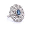 Bague 56 BAGUE PLATINE - AIGUE-MARINE ET DIAMANTS 58 Facettes