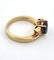 Bague 52 Bague en or jaune avec saphir et diamants 58 Facettes