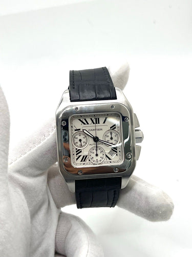 Montre Cartier Santos 100 XL Chronograph 58 Facettes