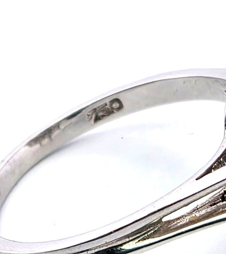 Superbe bague vintage en or blanc, saphir et diamant