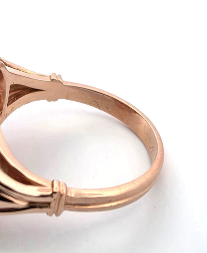 Bague 52 Bague en or rose sertie de diamants taille rose de 3,00 ct 58 Facettes