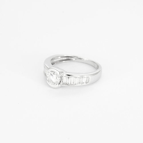 Bague 51 Bague Solitaire en or blanc et diamants 58 Facettes VES0591X2