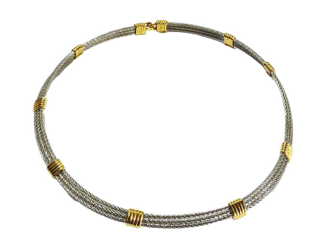 Collier FRED - Collier or et acier 58 Facettes