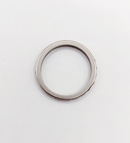 Bague 54 Alliance américaine art deco Palladium et diamants 58 Facettes A06021