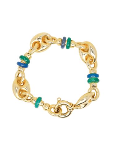 Bracelet Bracelet maille grain de café or jaune agate 58 Facettes 1211.3