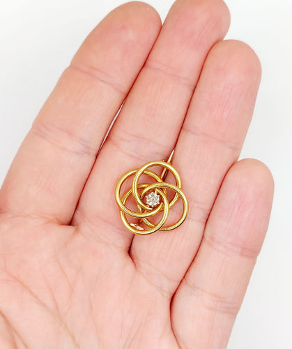 Broche Broche fleur art nouveau en or 18k et diamant taille rose 58 Facettes A06423