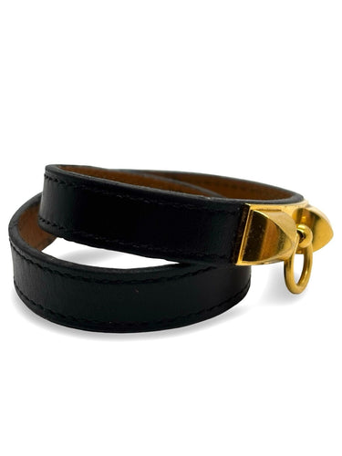 Bracelet Bracelet double tour Hermès Rivale plaqué or 58 Facettes 1170