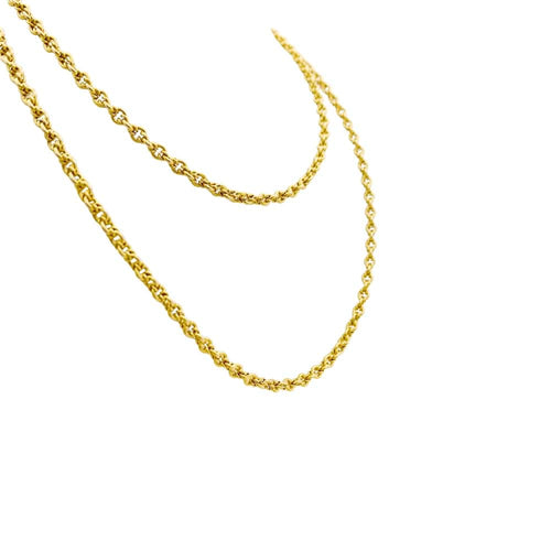 Collier Collier-Sautoir vintage, or jaune 750/000, maille fantaisie. 58 Facettes 34932