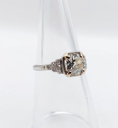 Bague 52 Bague solitaire art déco platine et diamant 58 Facettes A05698