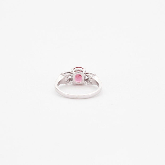 Bague Bague or blanc saphir rose diamants 58 Facettes