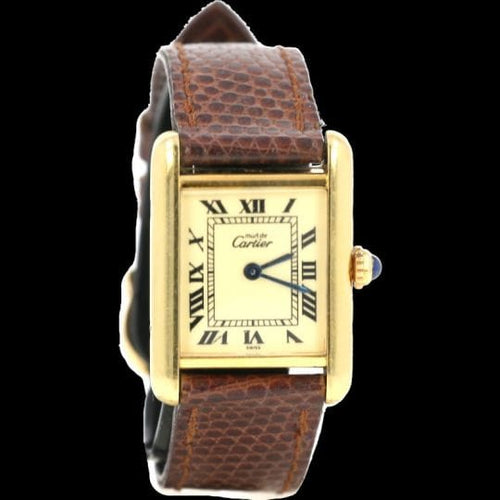 Montre Cartier Montre Tank Vermeil Must De Cartier Vermeil 58 Facettes MT43355