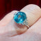 Bague 53 Bague zircon bleu naturel diamants 58 Facettes 7850 A