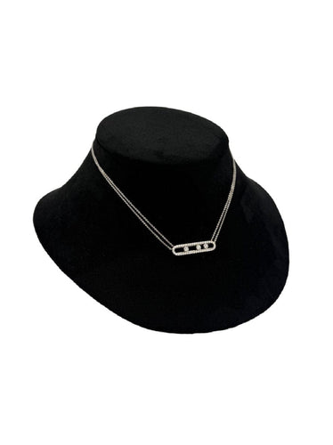 Collier Messika - Collier en or blanc "Move classique" 58 Facettes 1