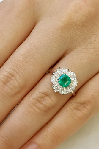 Bague 54 Bague vintage émeraude années 1950-60 58 Facettes