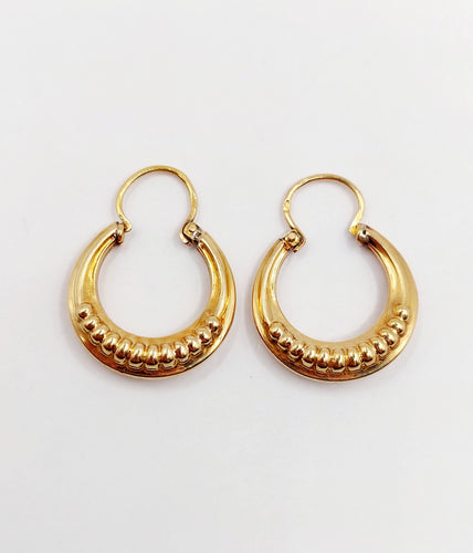 Boucles d'oreilles Créoles Art Déco or rose finement travaillées 58 Facettes A06263