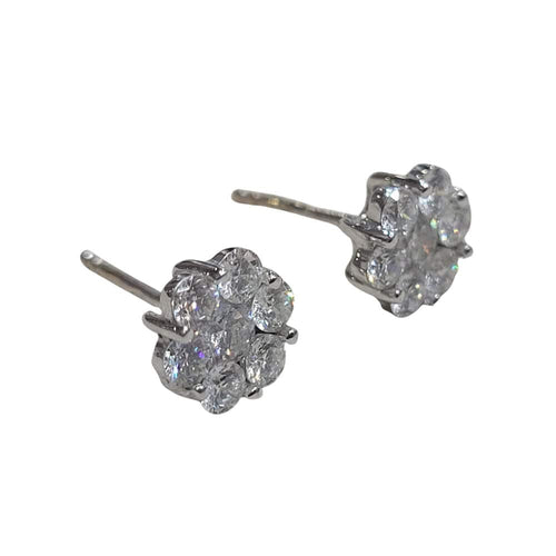 Boucles d'oreilles Pendientes de diamants en or blanc 18k 58 Facettes PE623