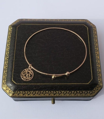 Bracelet Bracelet jonc et pendentif monogramme CM en or rose 58 Facettes