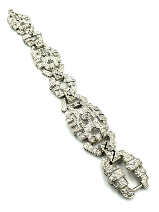 Bracelet Bracelet Art-Déco platine et diamants (8.5ct) 58 Facettes