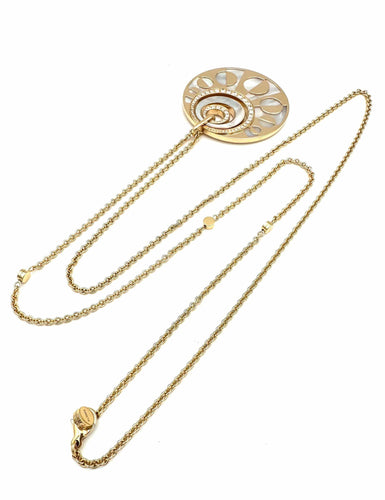 Collier BVLGARI - Collection Intarsio, sautoir or rose, nacre et diamants 58 Facettes