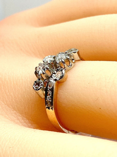 Bague 53 Bague en or 18 carats en diamants époque 1900 58 Facettes AB554