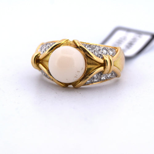 Anello oro giallo con corallo 58 Facettes